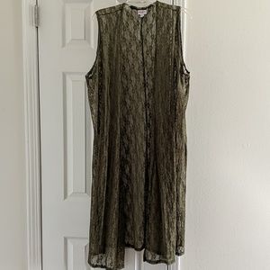 Lularoe Joy vest -- Olive LACE XL